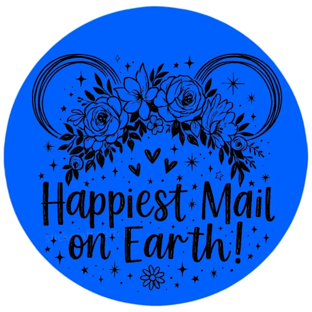 Happiest Mail on Earth Sticker 2” | Cute DISNEY Label | Small Biz Packaging